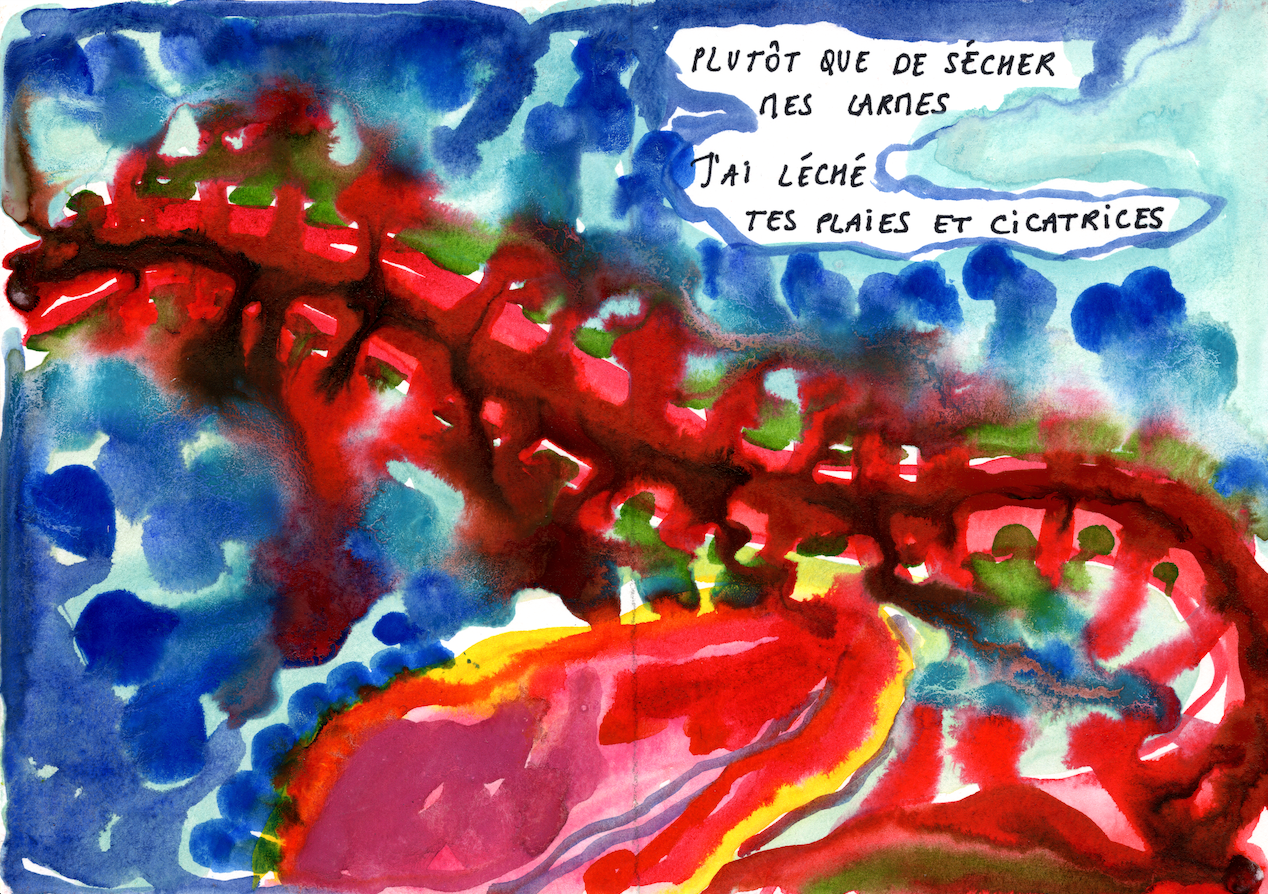 Aquarelle - "Léché tes plaies et cicatrices"
