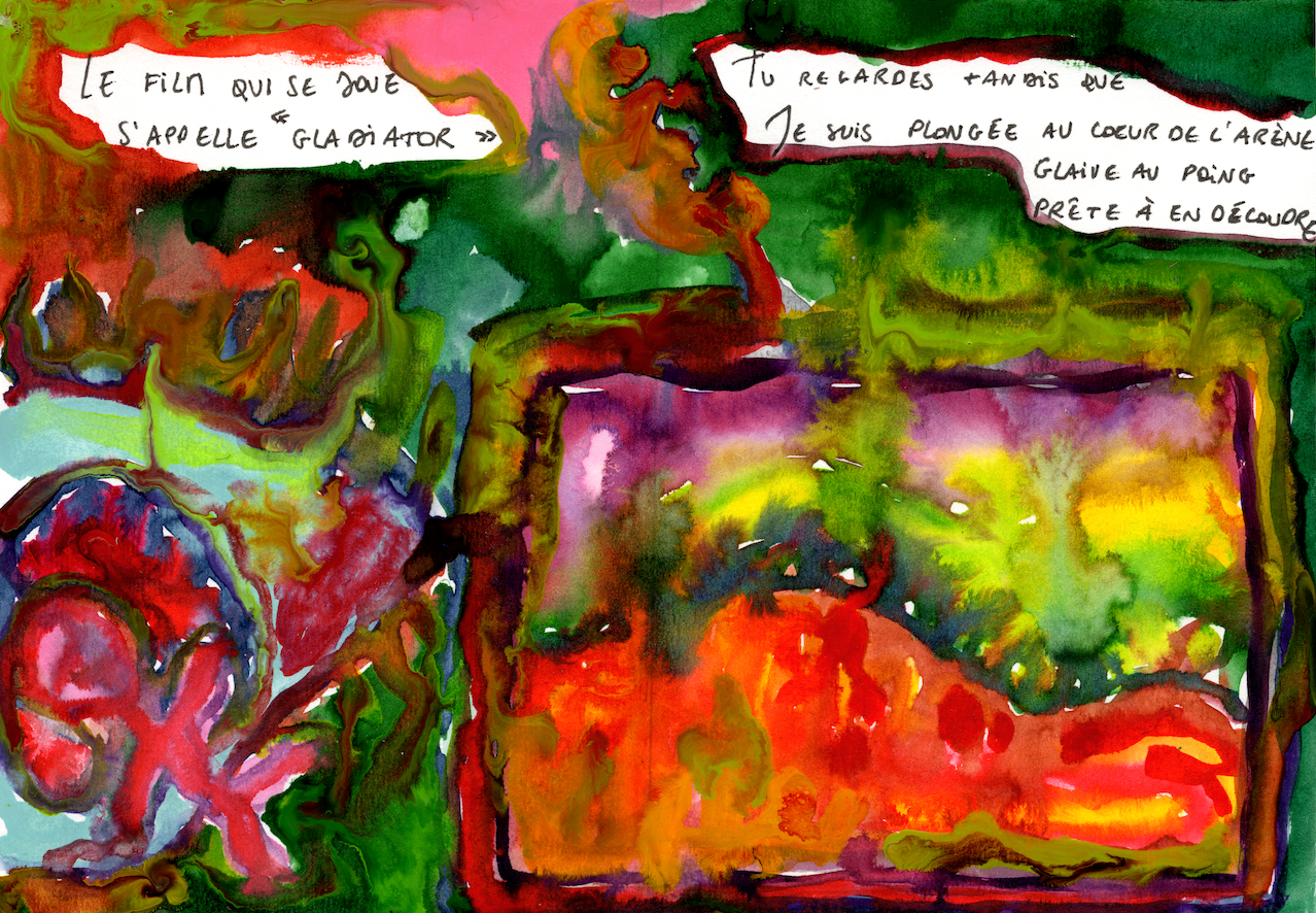 Aquarelle - "Glaive au poing"