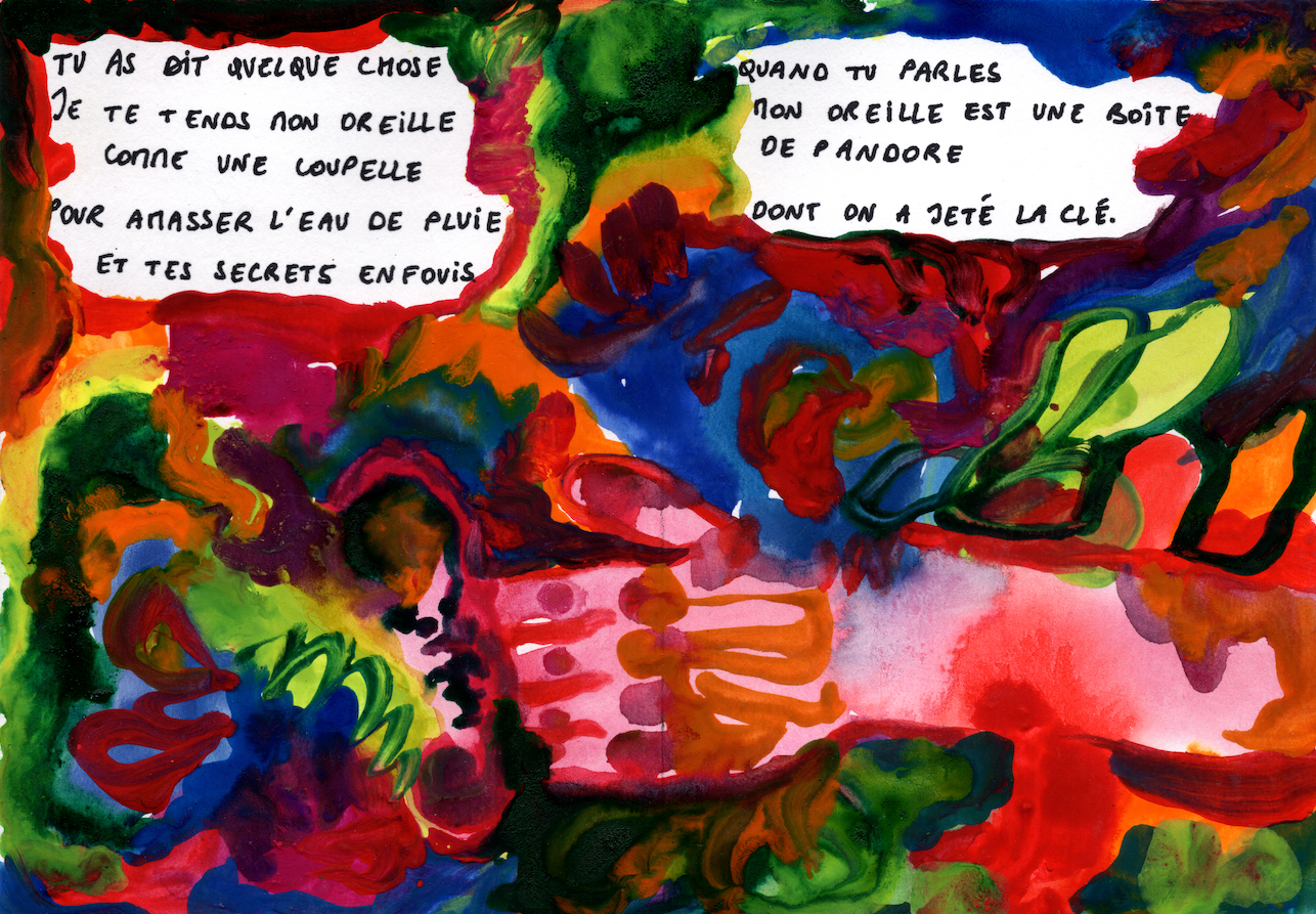 Aquarelle - "L'eau de pluie et tes secrets enfouis"