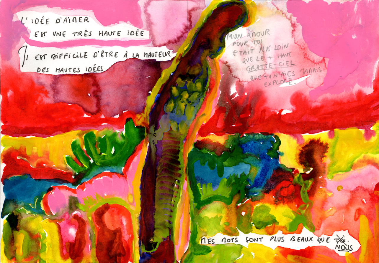 Aquarelle - "Mes mots sont plus beaux que nous"